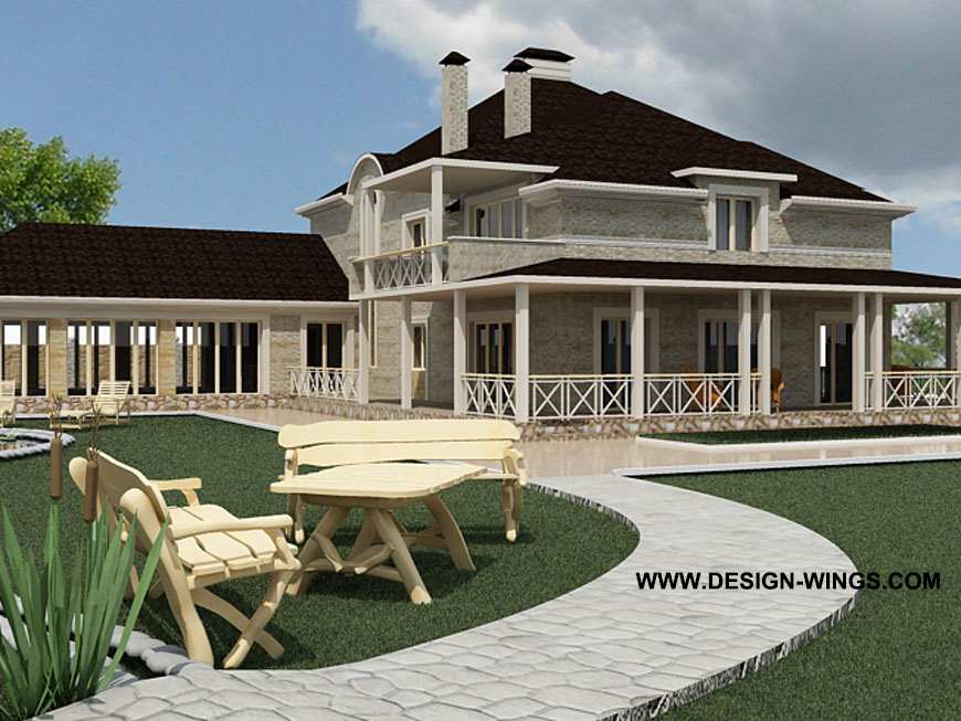 Дизайн проект фасада загородного дома